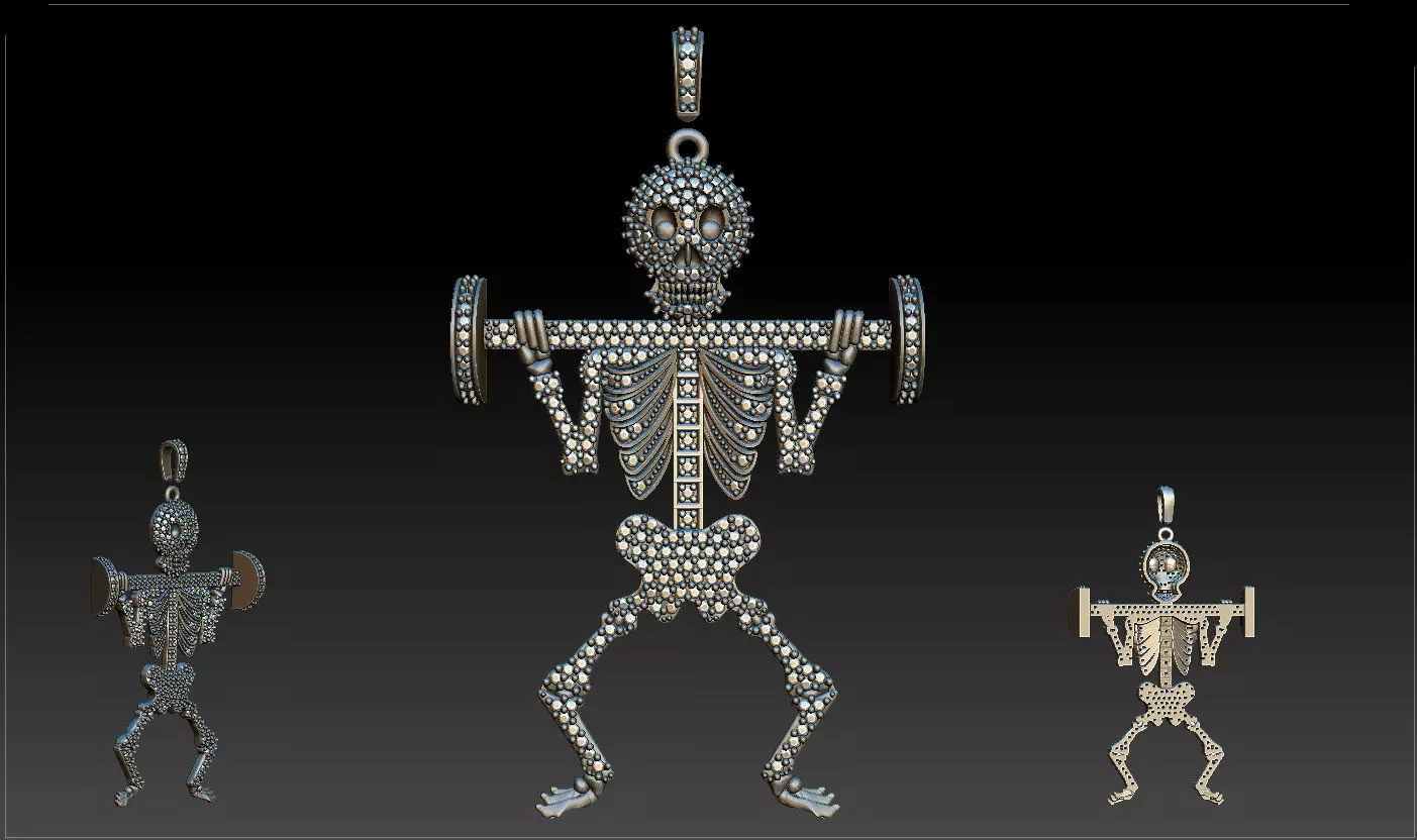 skull diamond bodybuilding  3D print model_0