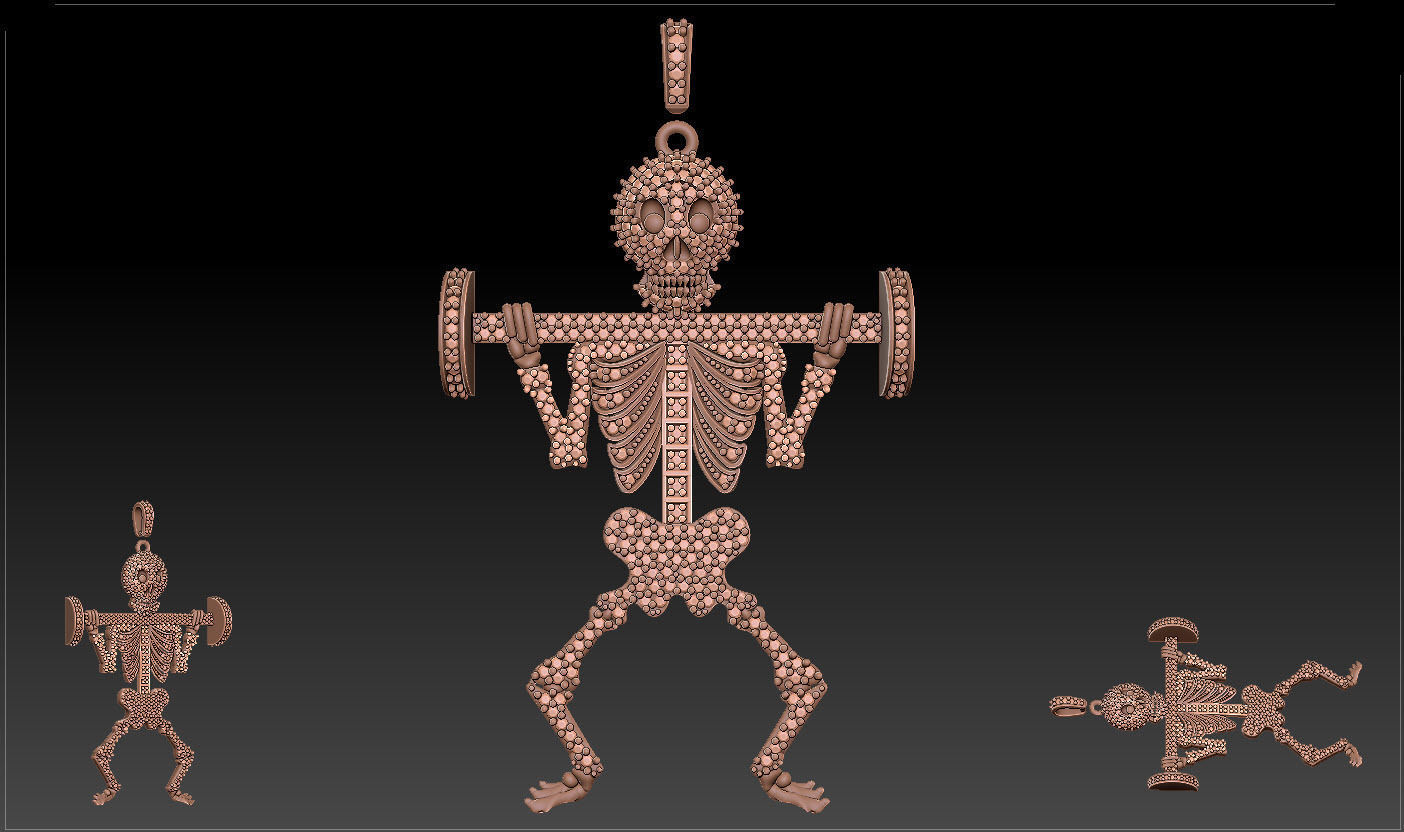 skull diamond bodybuilding  3D print model_1