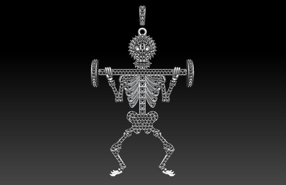 skull diamond bodybuilding  3D print model_11