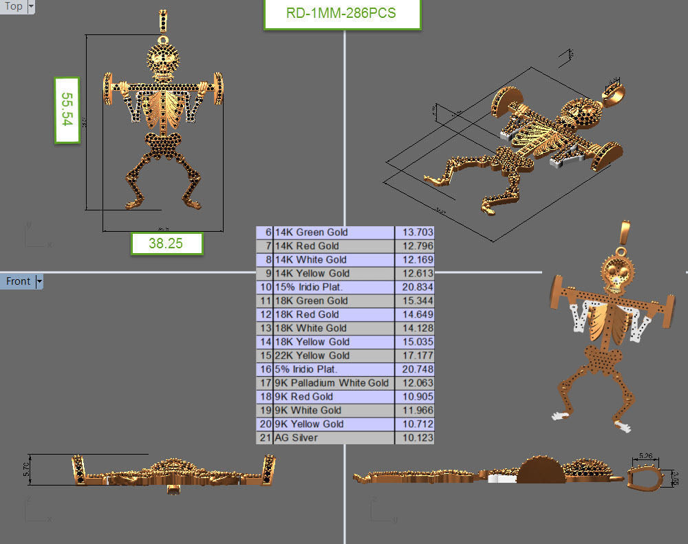 skull diamond bodybuilding  3D print model_12