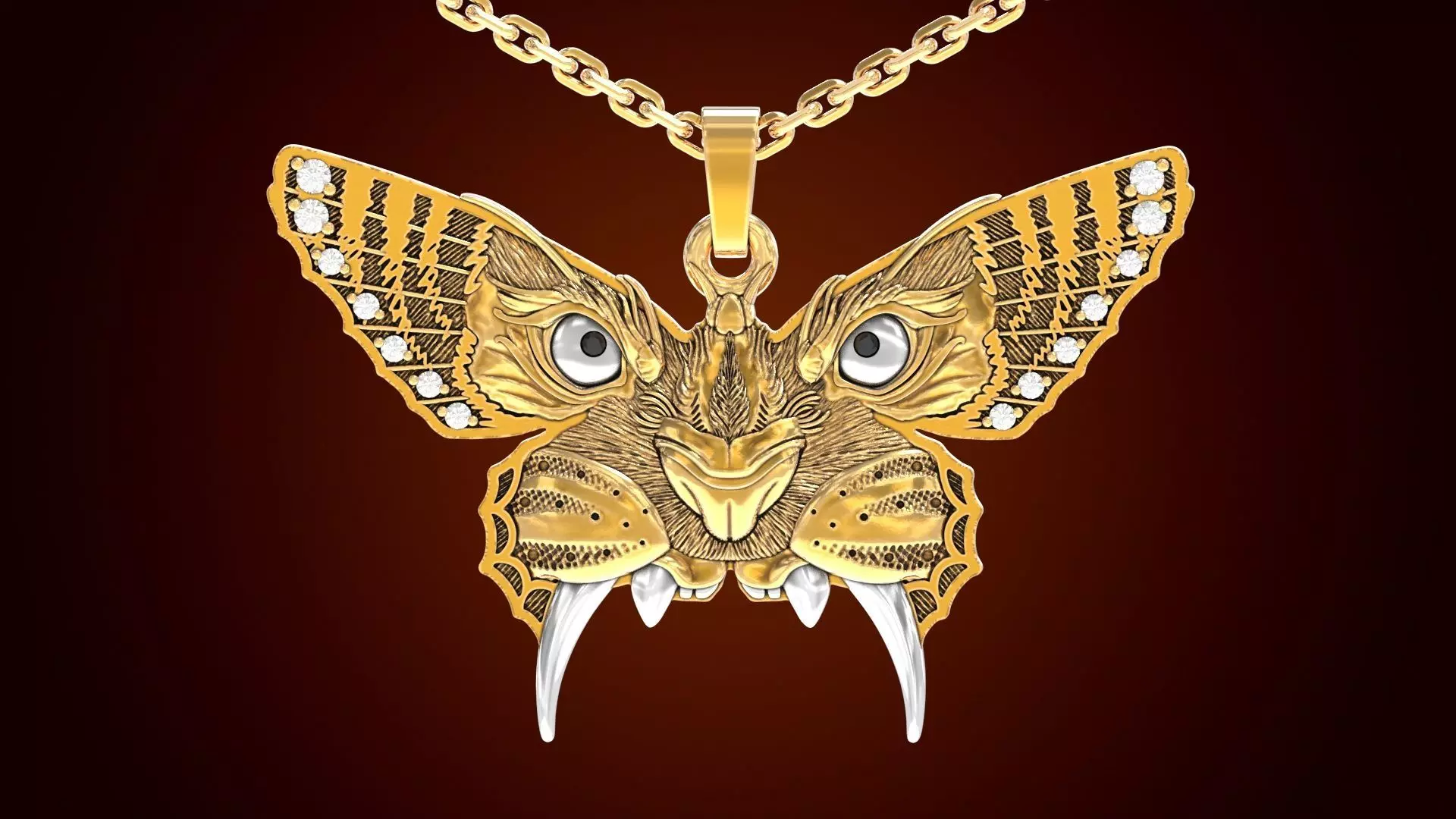 Pendant Butterfly Tiger 3D print model_0