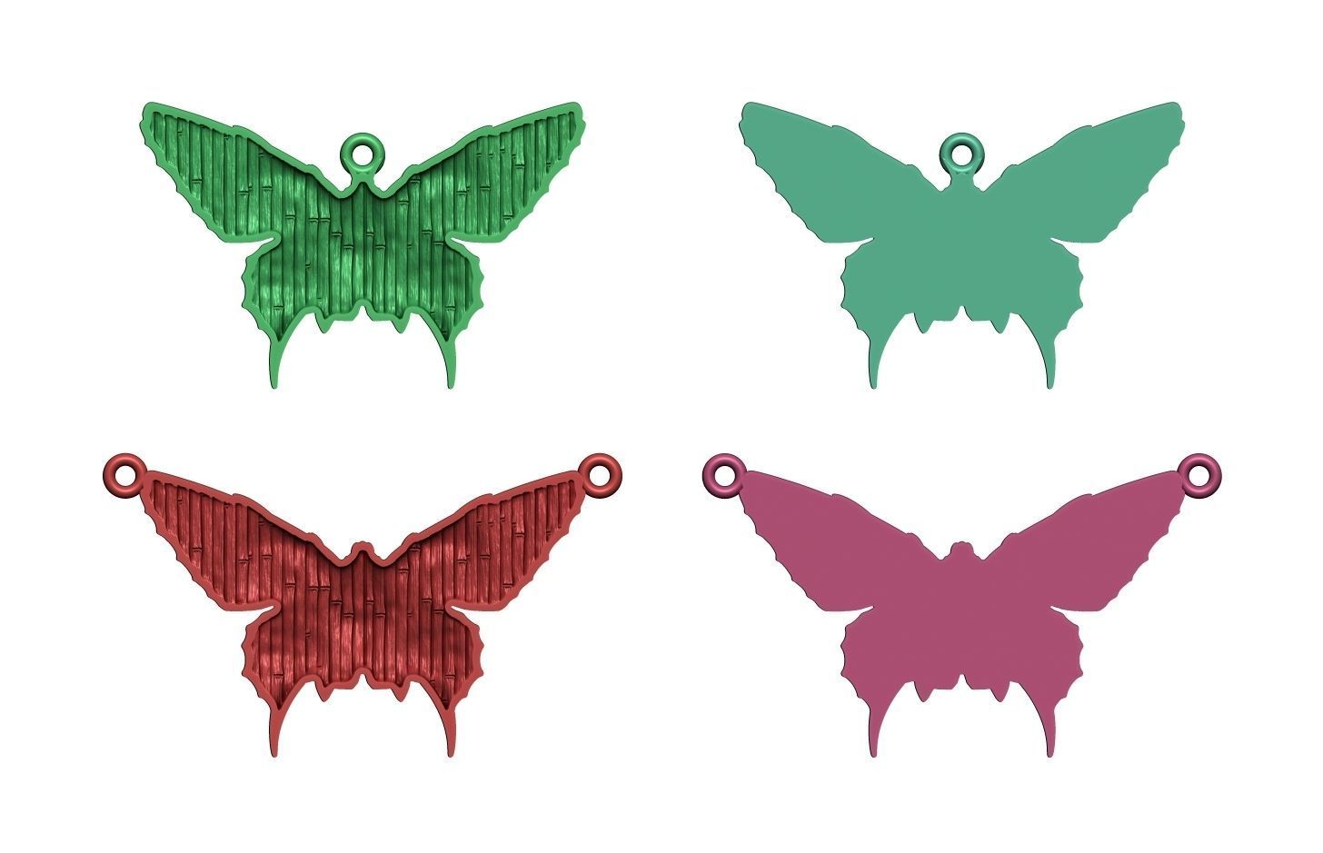 Pendant Butterfly Tiger 3D print model_5