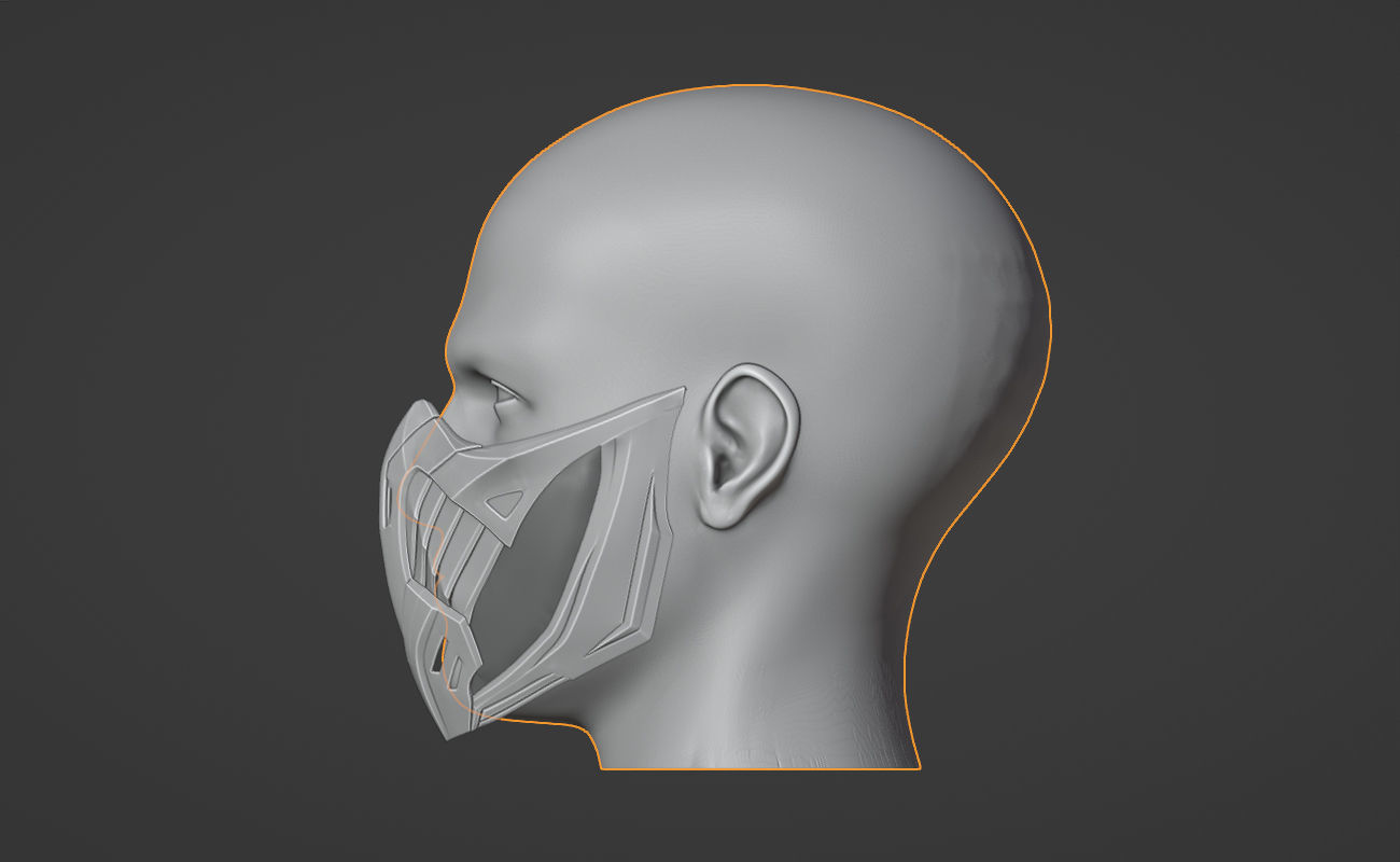 Scorpion mask from MK1 - Hanzo mentor 3D print model_2