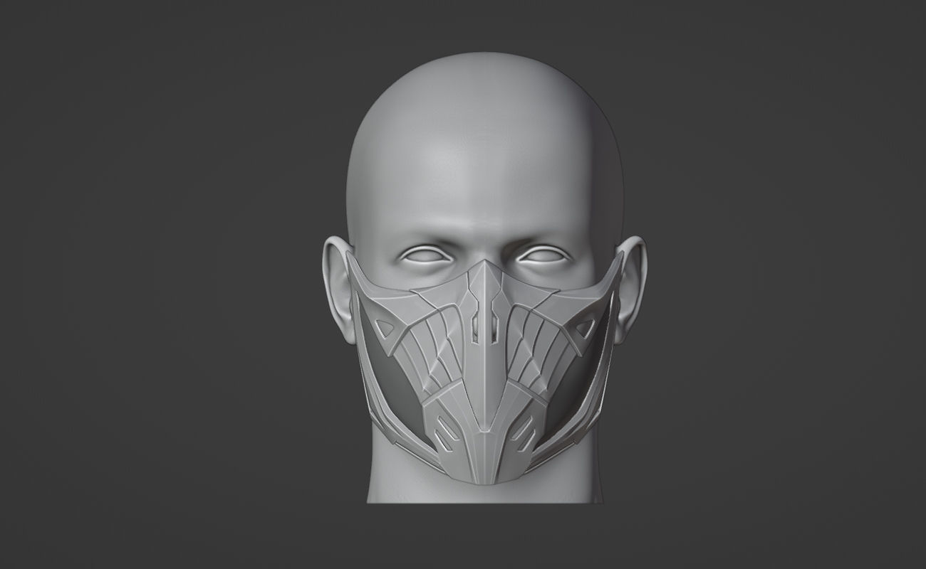 Scorpion mask from MK1 - Hanzo mentor 3D print model_1