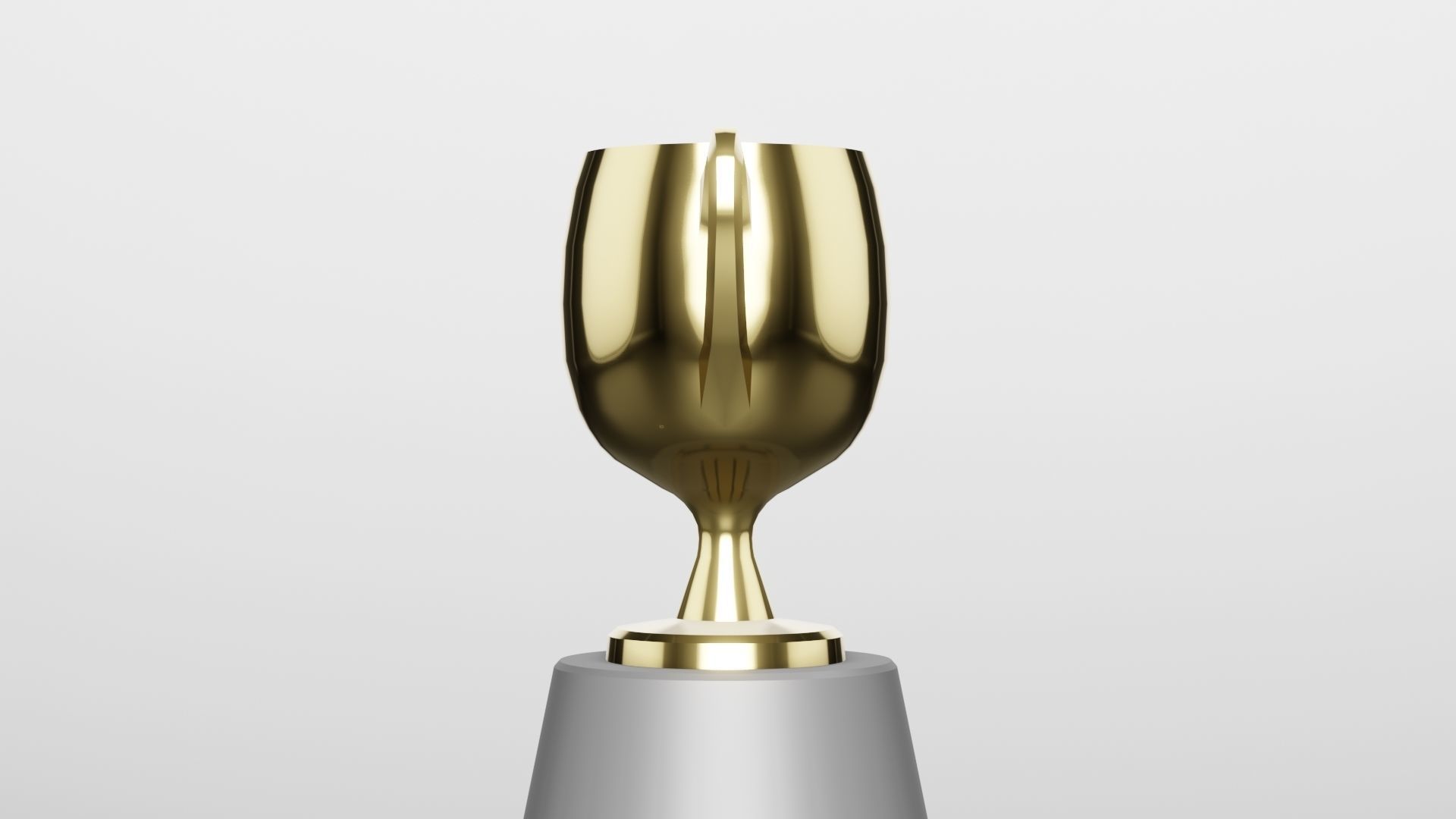 Gold Award Trophy Low-poly 3D model_3