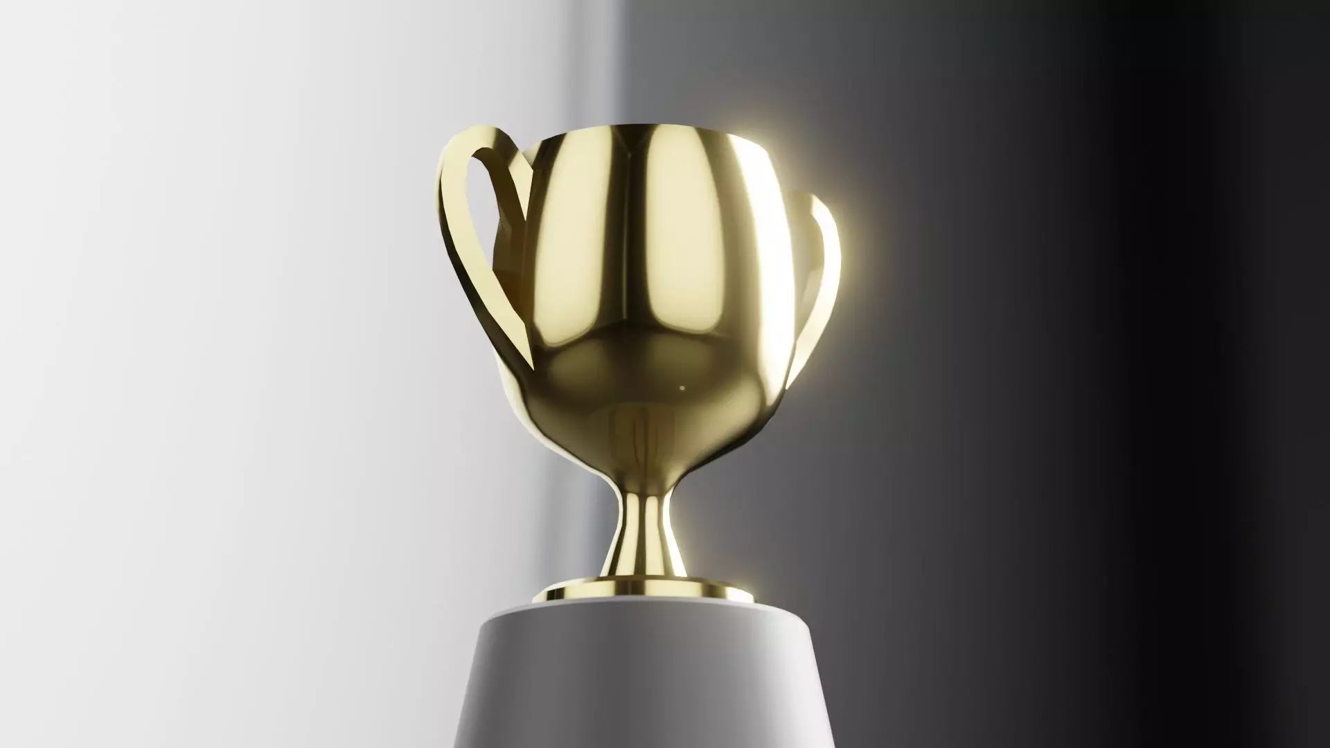 Gold Award Trophy Low-poly 3D model_0