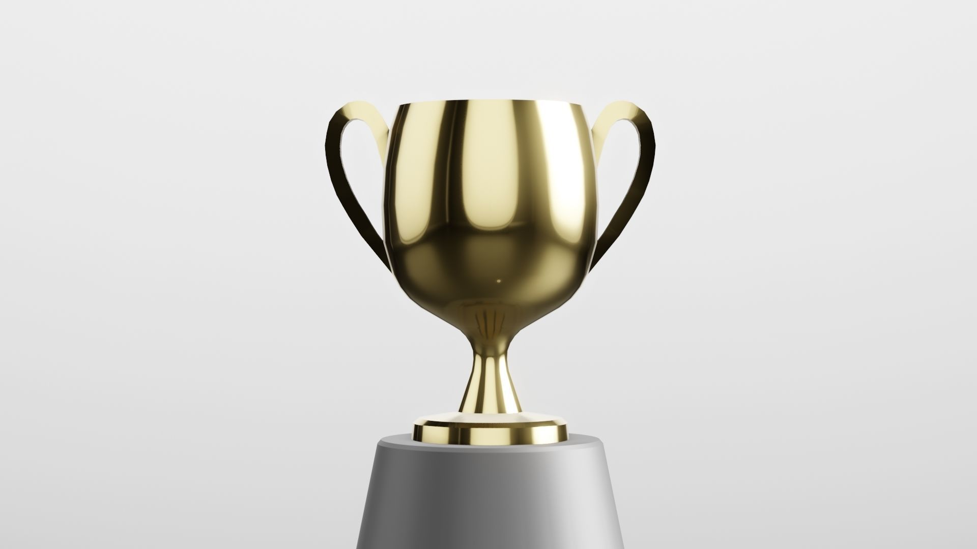 Gold Award Trophy Low-poly 3D model_1