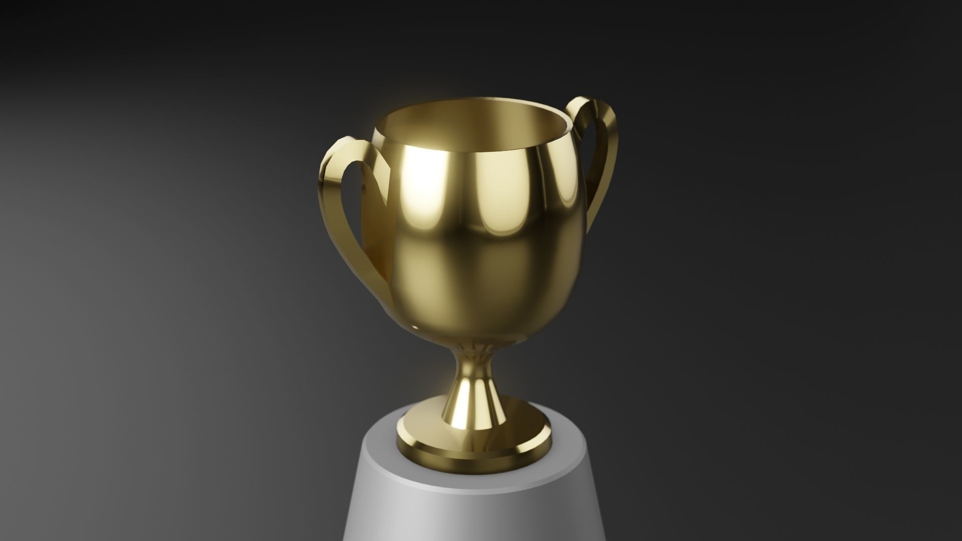 Gold Award Trophy Low-poly 3D model_2