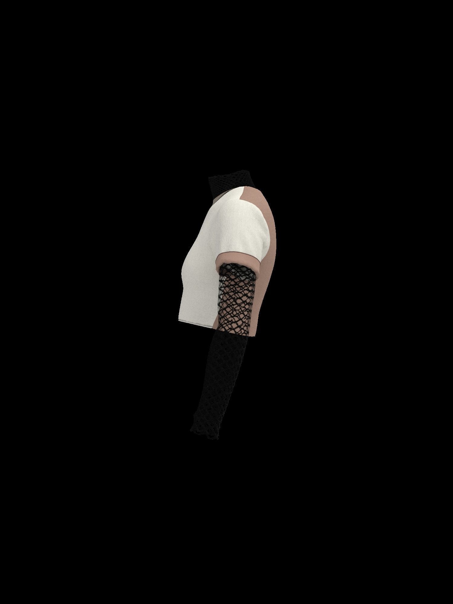  Female mesh log sleeve 3D model_4