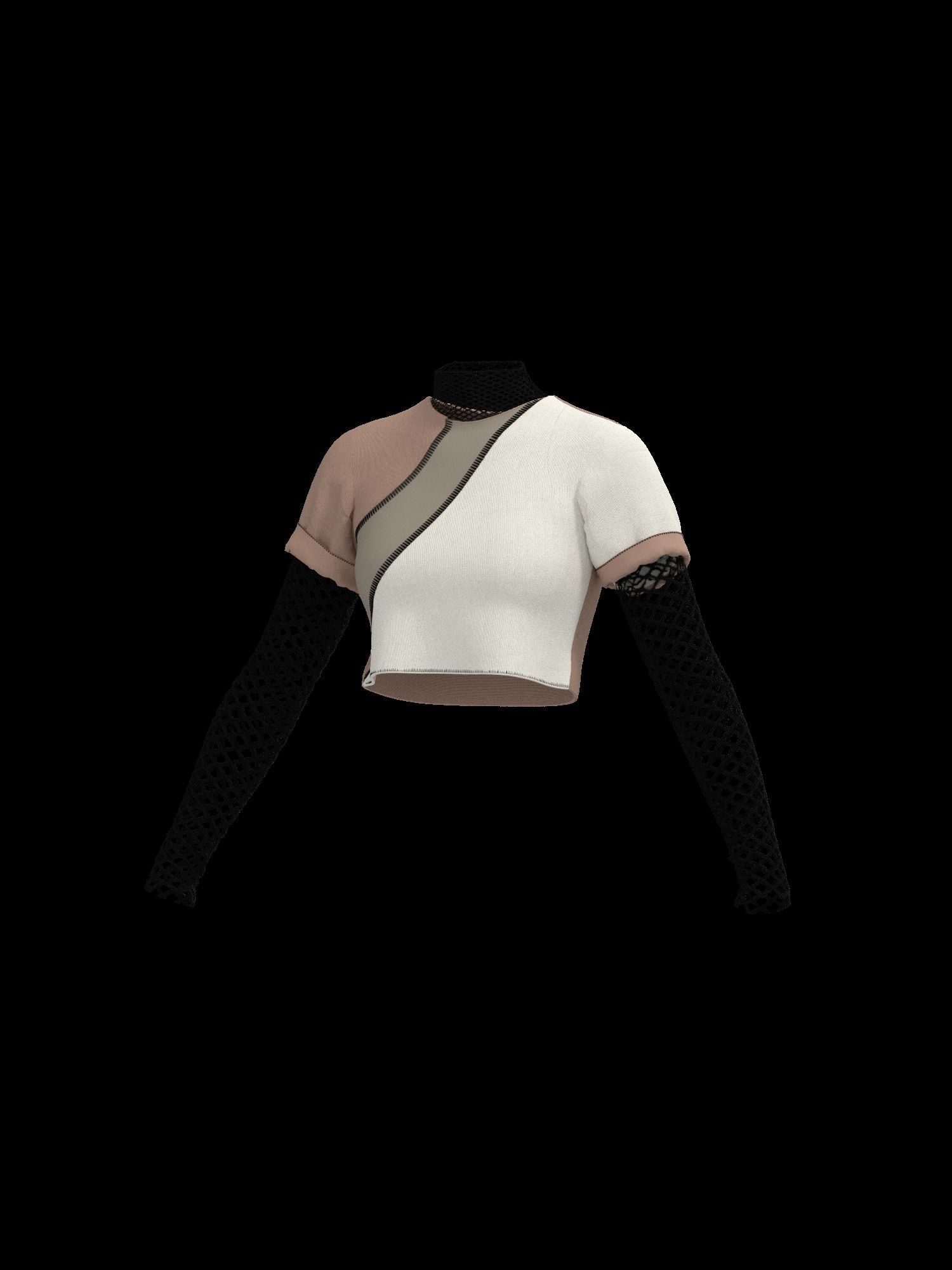  Female mesh log sleeve 3D model_7