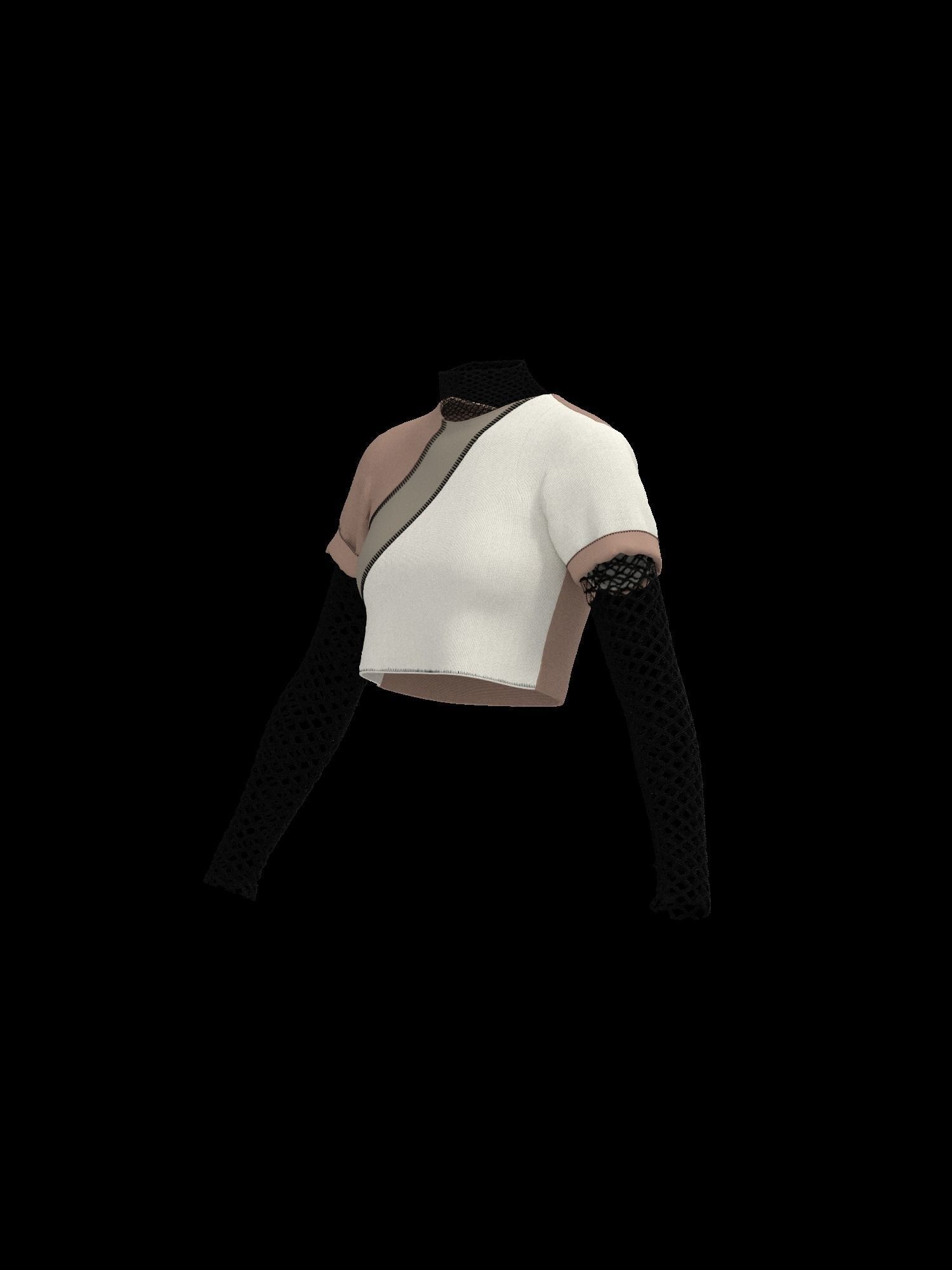  Female mesh log sleeve 3D model_6