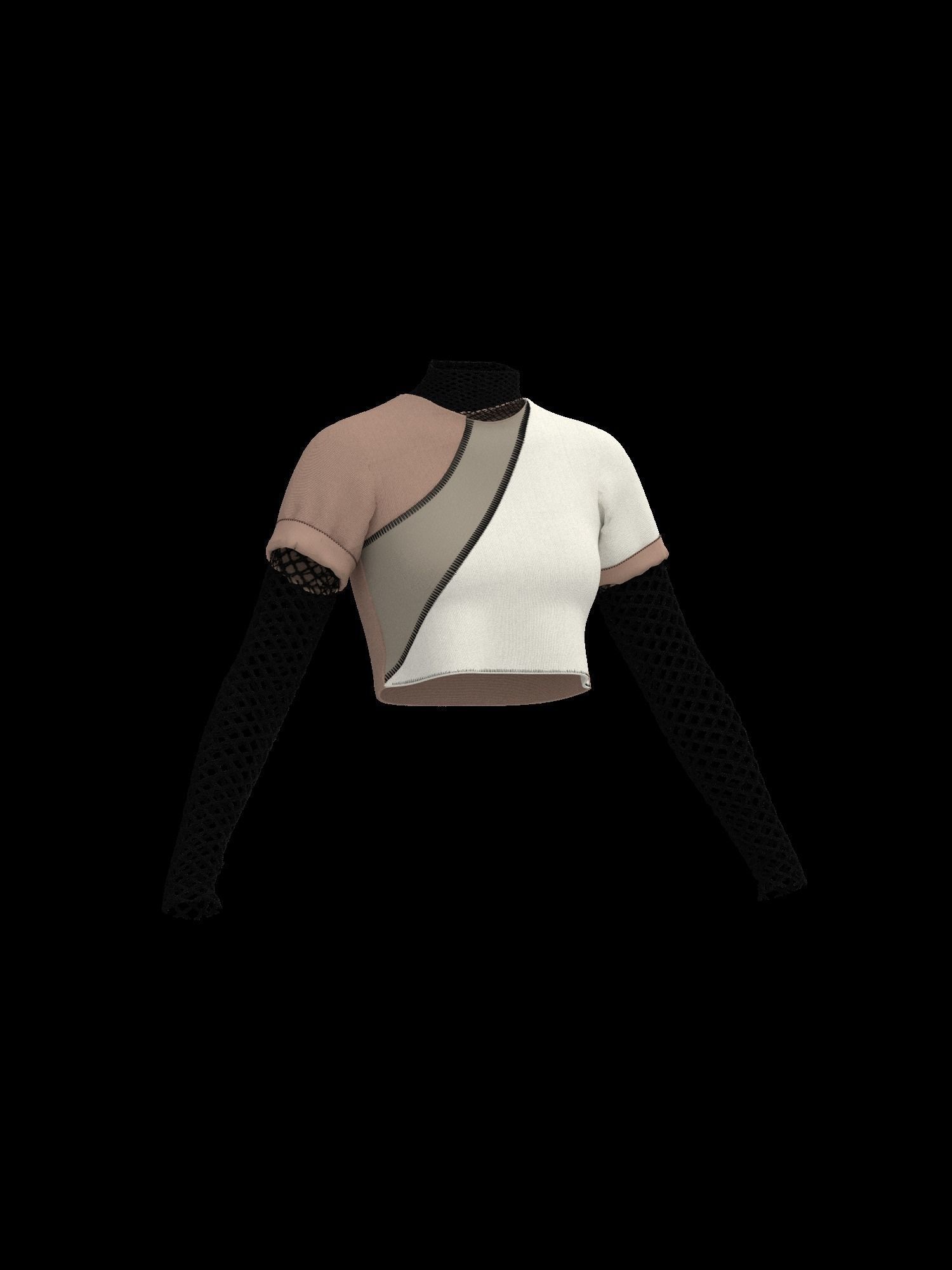  Female mesh log sleeve 3D model_1