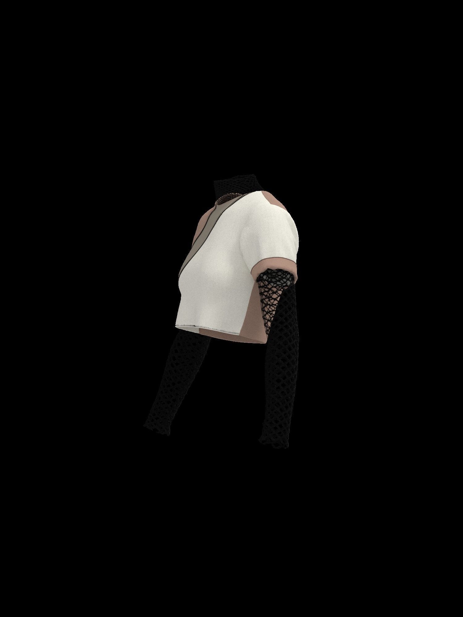  Female mesh log sleeve 3D model_5