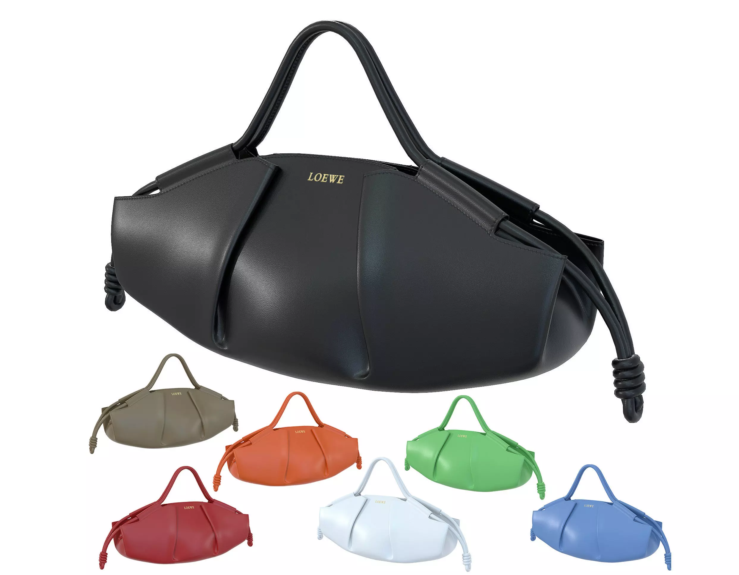 Loewe Paseo Bag Low-poly 3D model_0