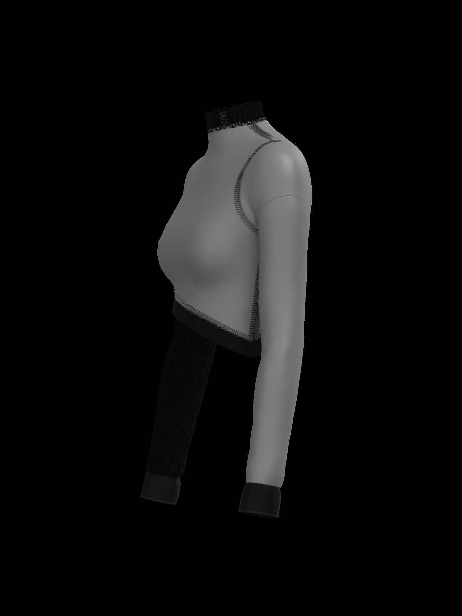  Female mesh log sleeve 3D model_5