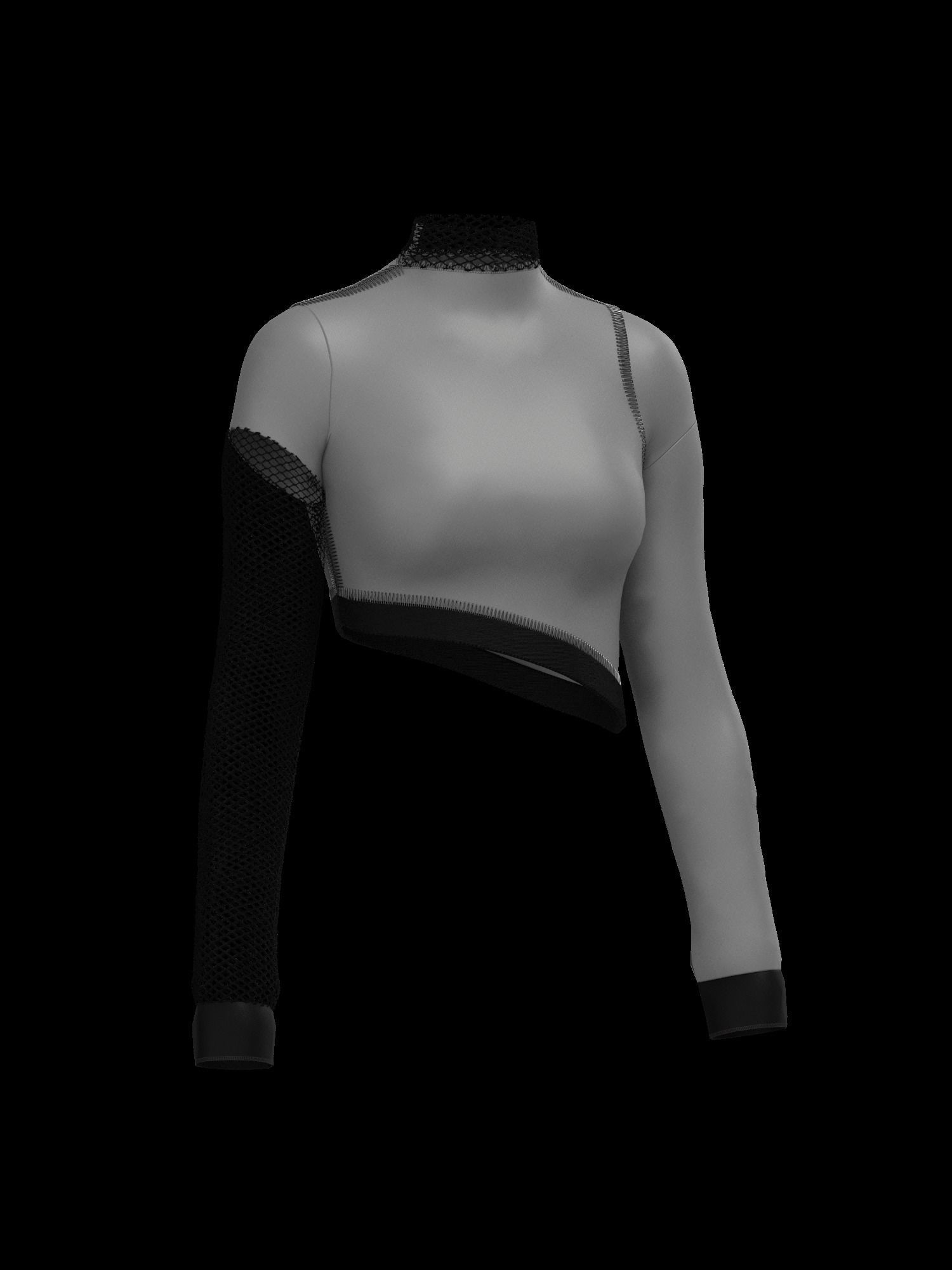 Female mesh log sleeve 3D model_8