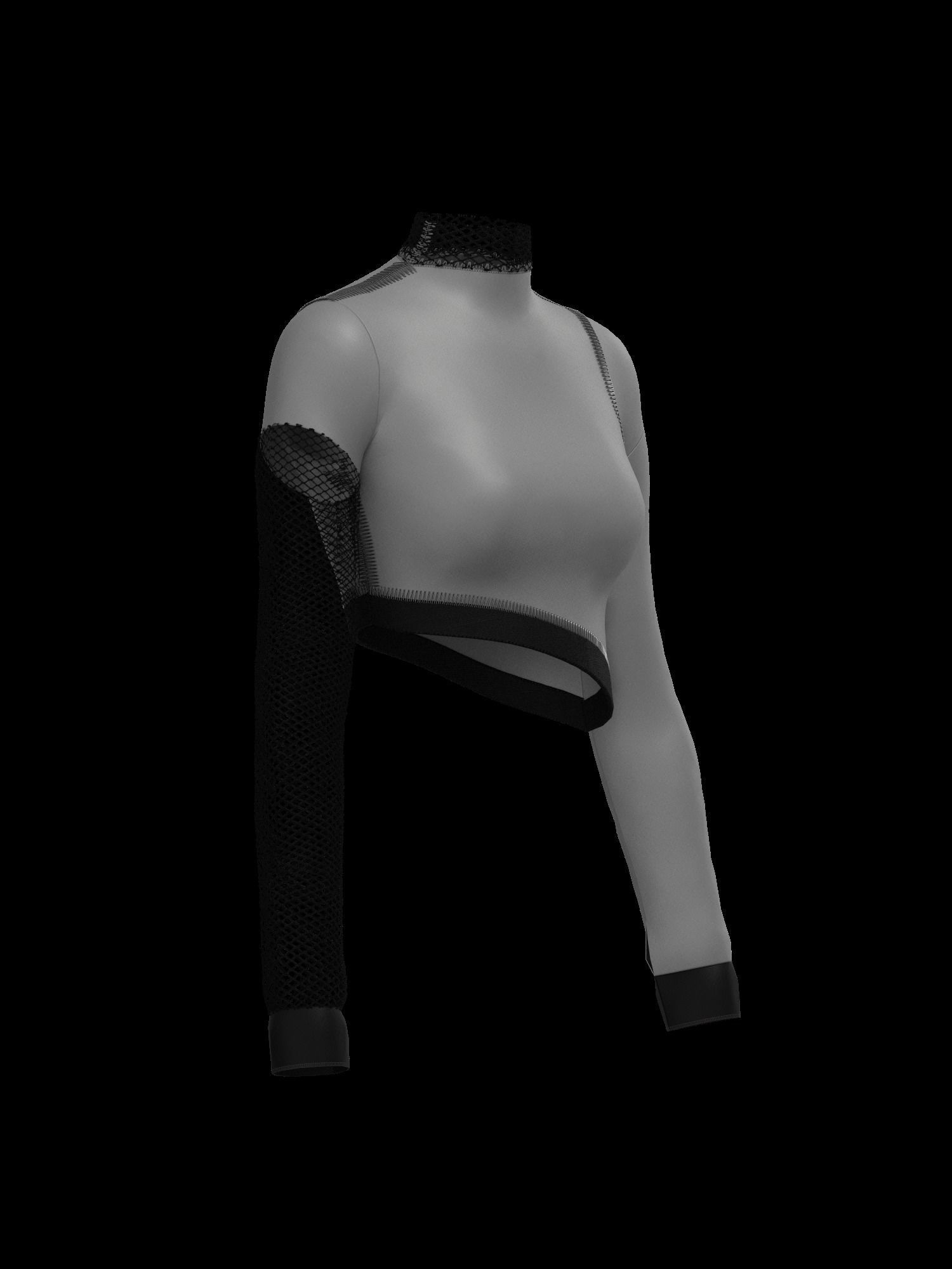  Female mesh log sleeve 3D model_9