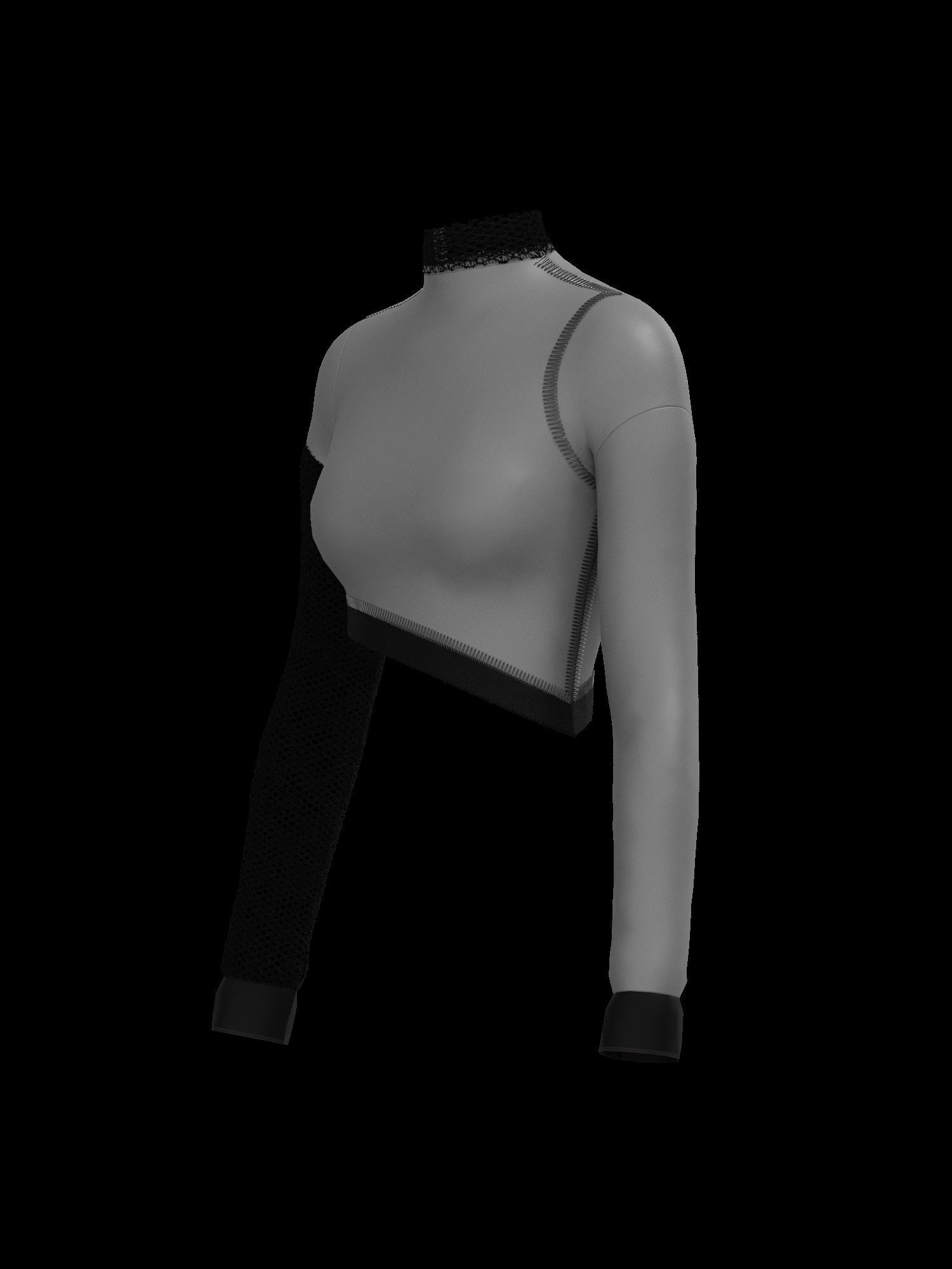  Female mesh log sleeve 3D model_6