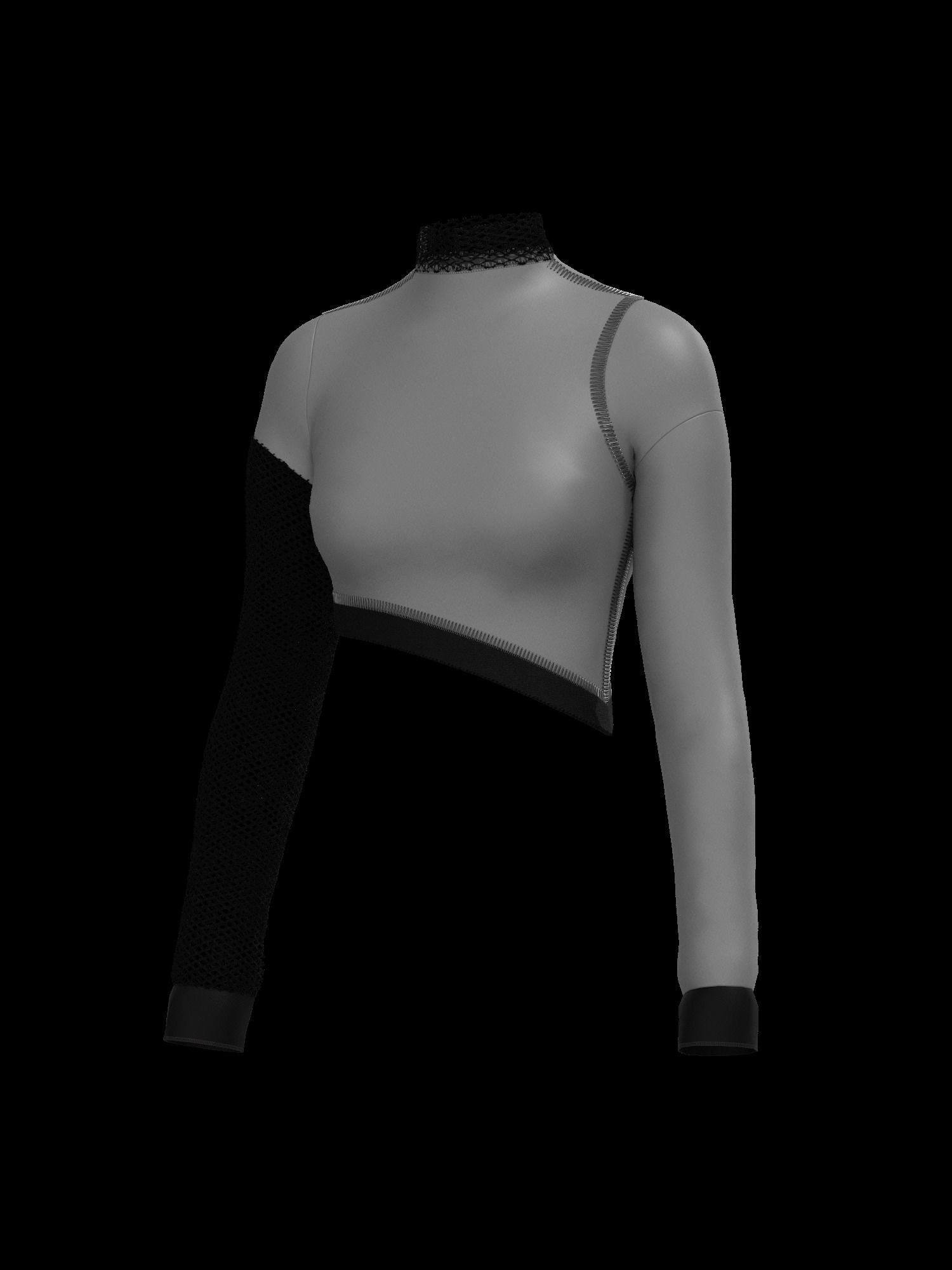  Female mesh log sleeve 3D model_7