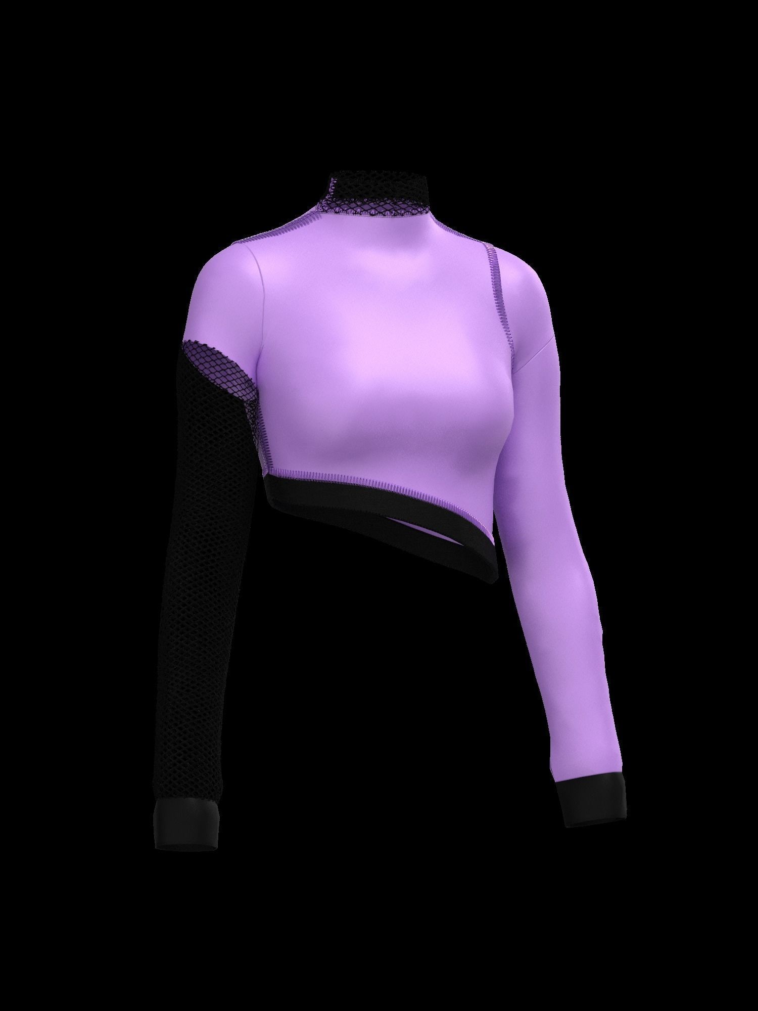  Female mesh log sleeve 3D model_1