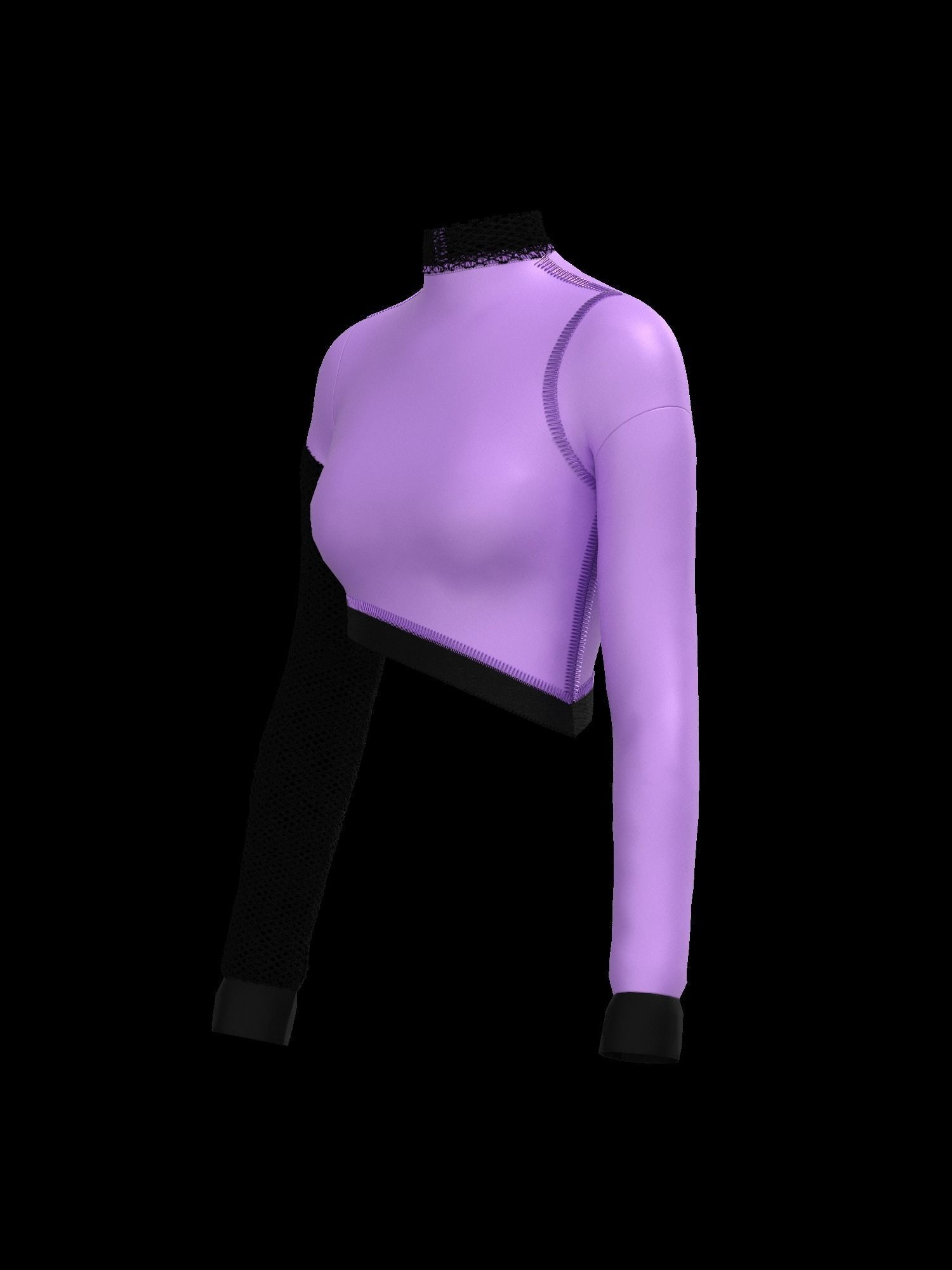  Female mesh log sleeve 3D model_6