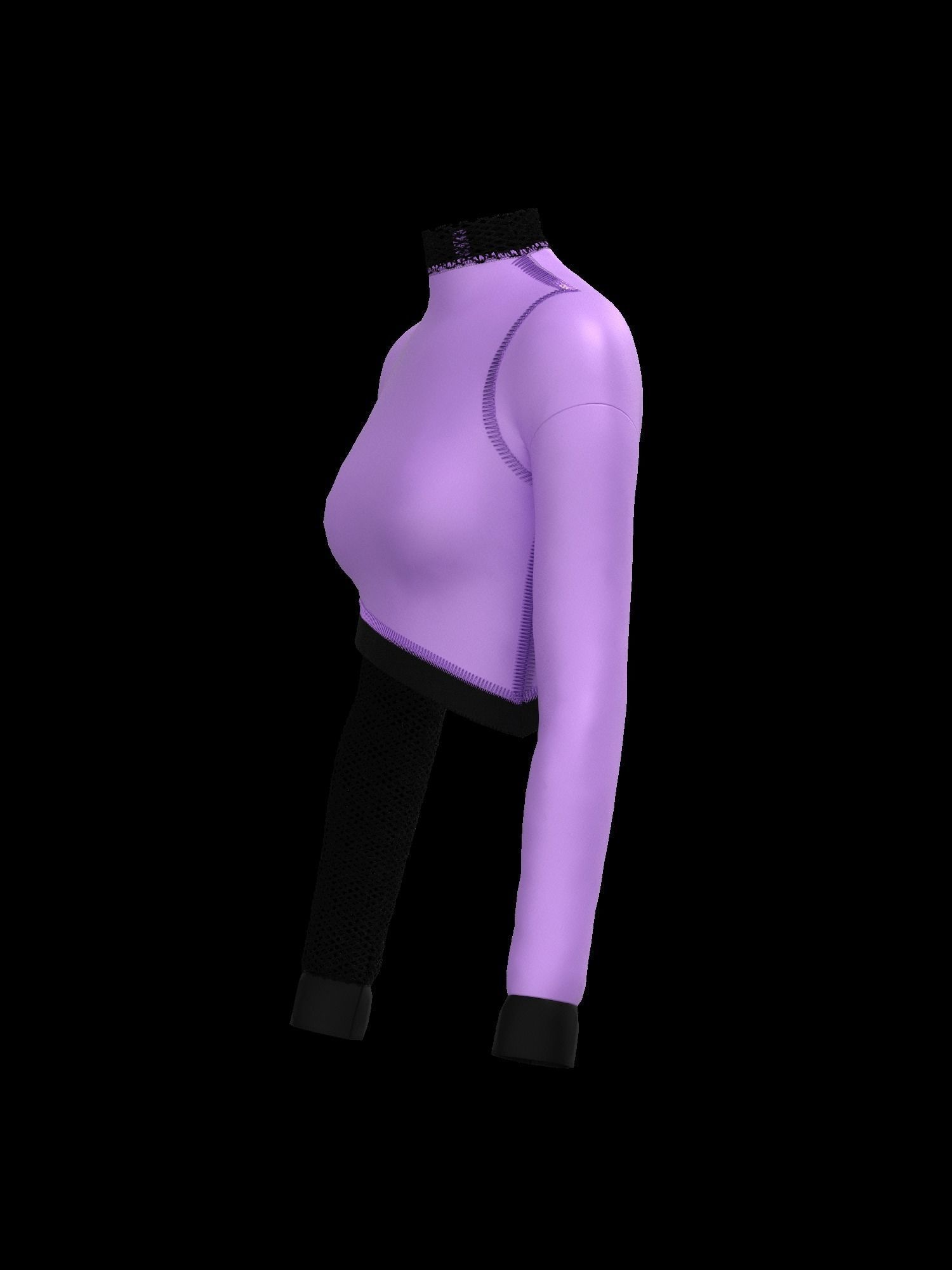  Female mesh log sleeve 3D model_5