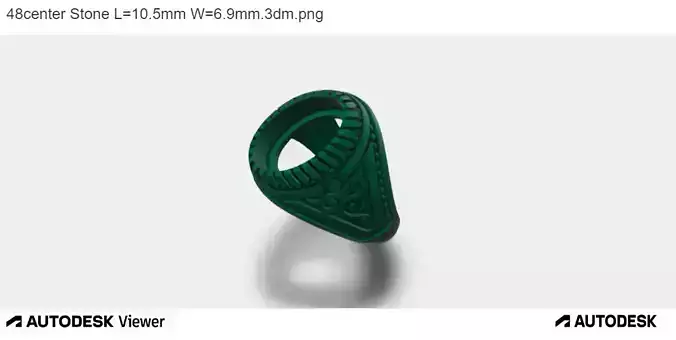 Iconic Mens 3D Ring Model with Oval-Cut Center Stone