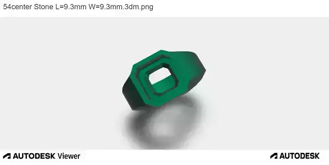 Elegant Mens 3D Ring Model with Asscher-Cut Center Stone