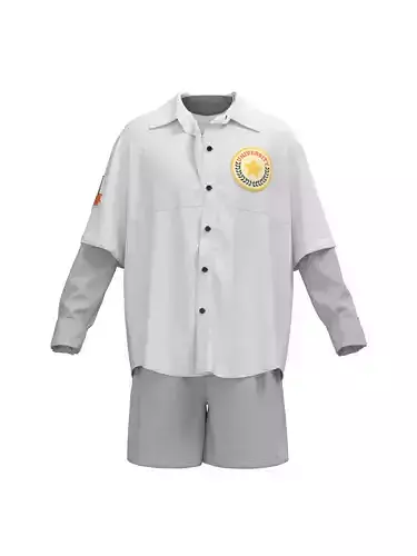 Male longsleeve  shirt and short