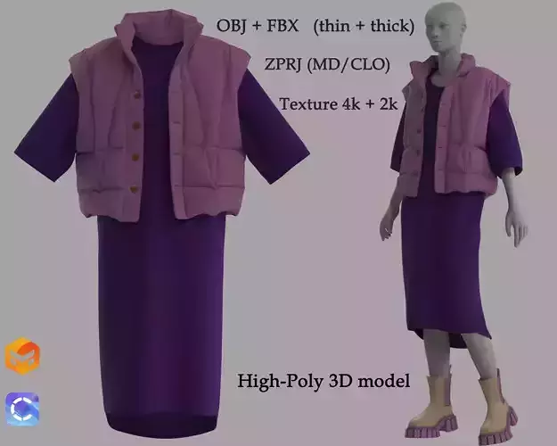 Puffer and dress Pack