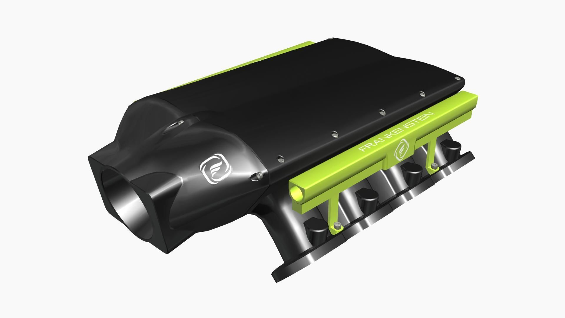 Frankenstein Low Pro billet intake manifold Low-poly 3D model_2