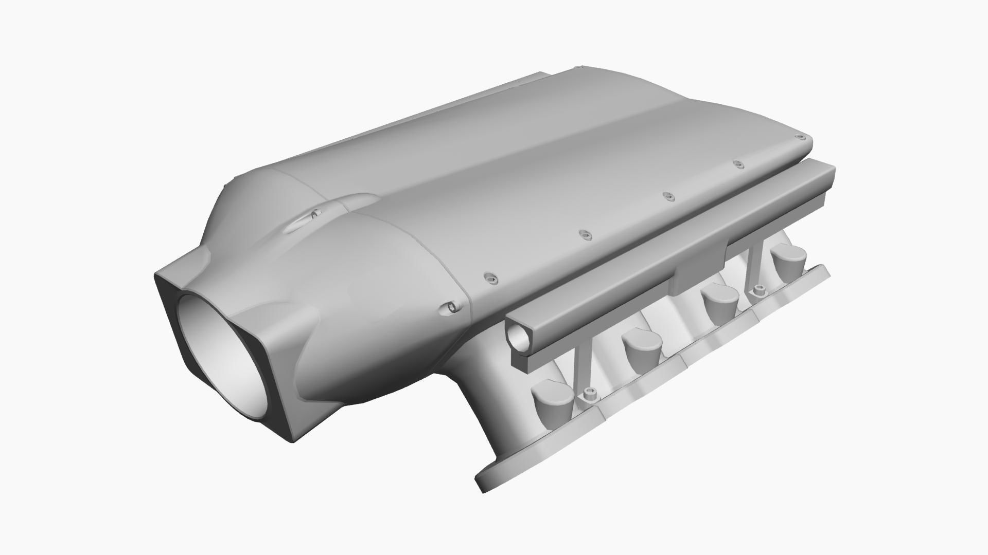 Frankenstein Low Pro billet intake manifold Low-poly 3D model_9