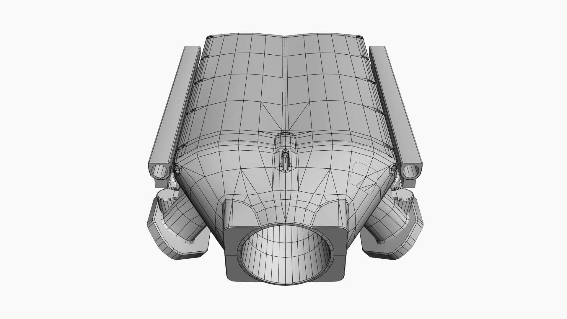 Frankenstein Low Pro billet intake manifold Low-poly 3D model_11