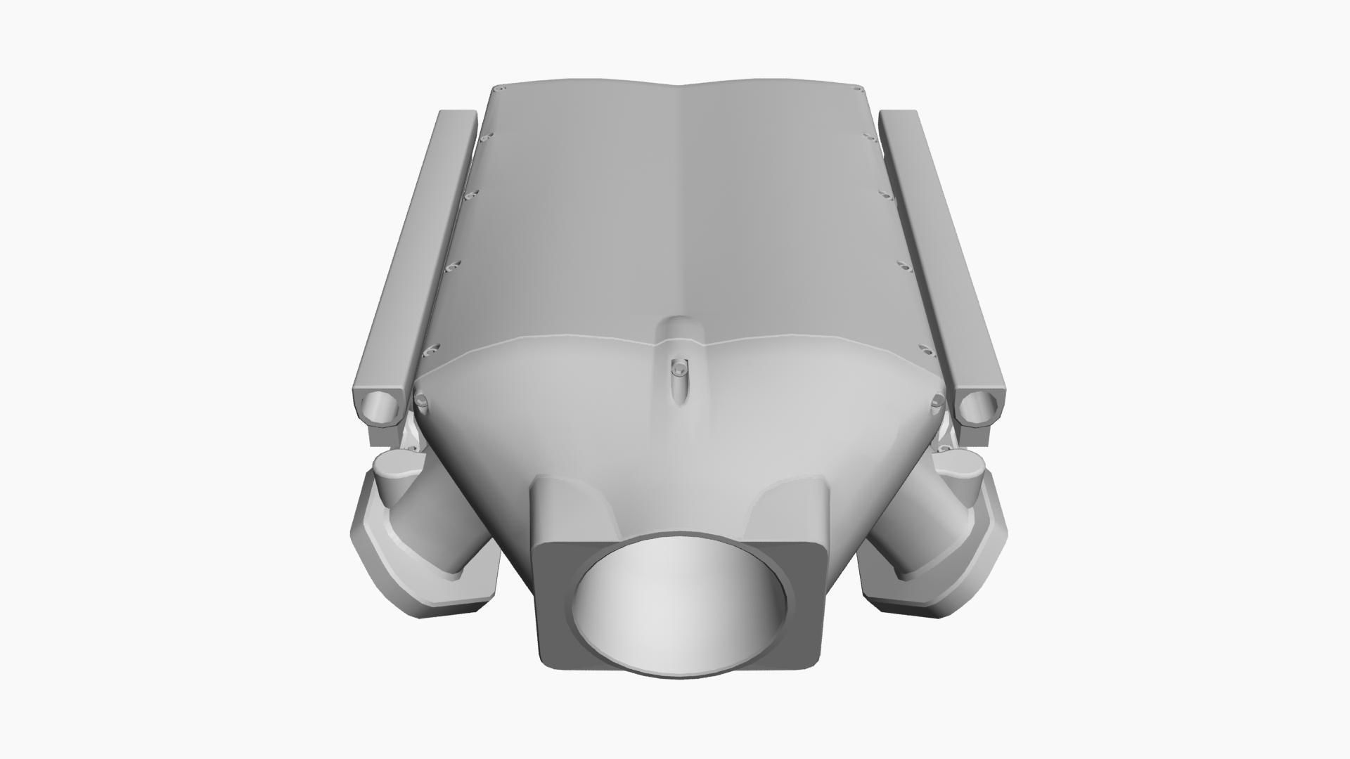 Frankenstein Low Pro billet intake manifold Low-poly 3D model_8
