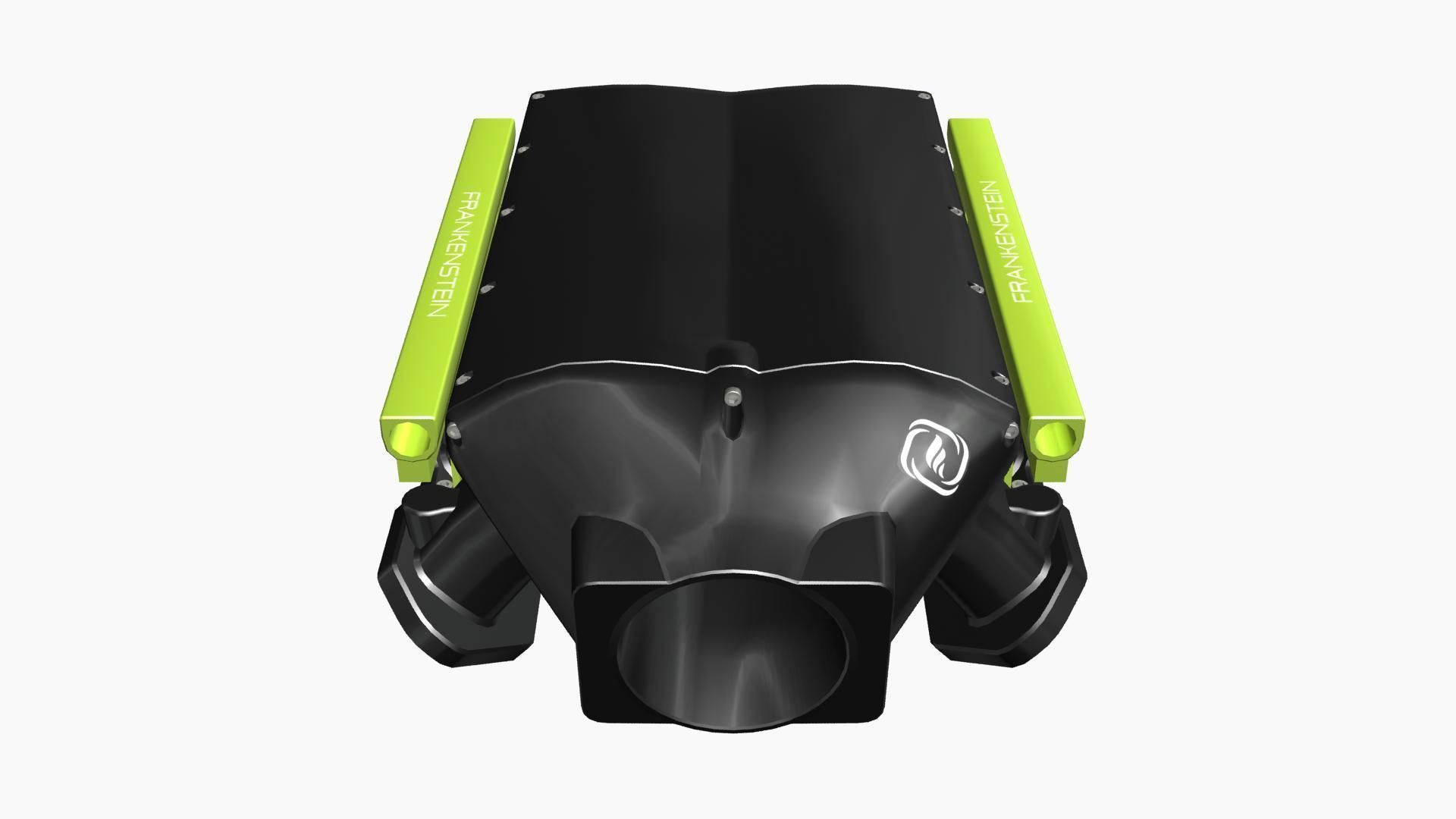 Frankenstein Low Pro billet intake manifold Low-poly 3D model_1