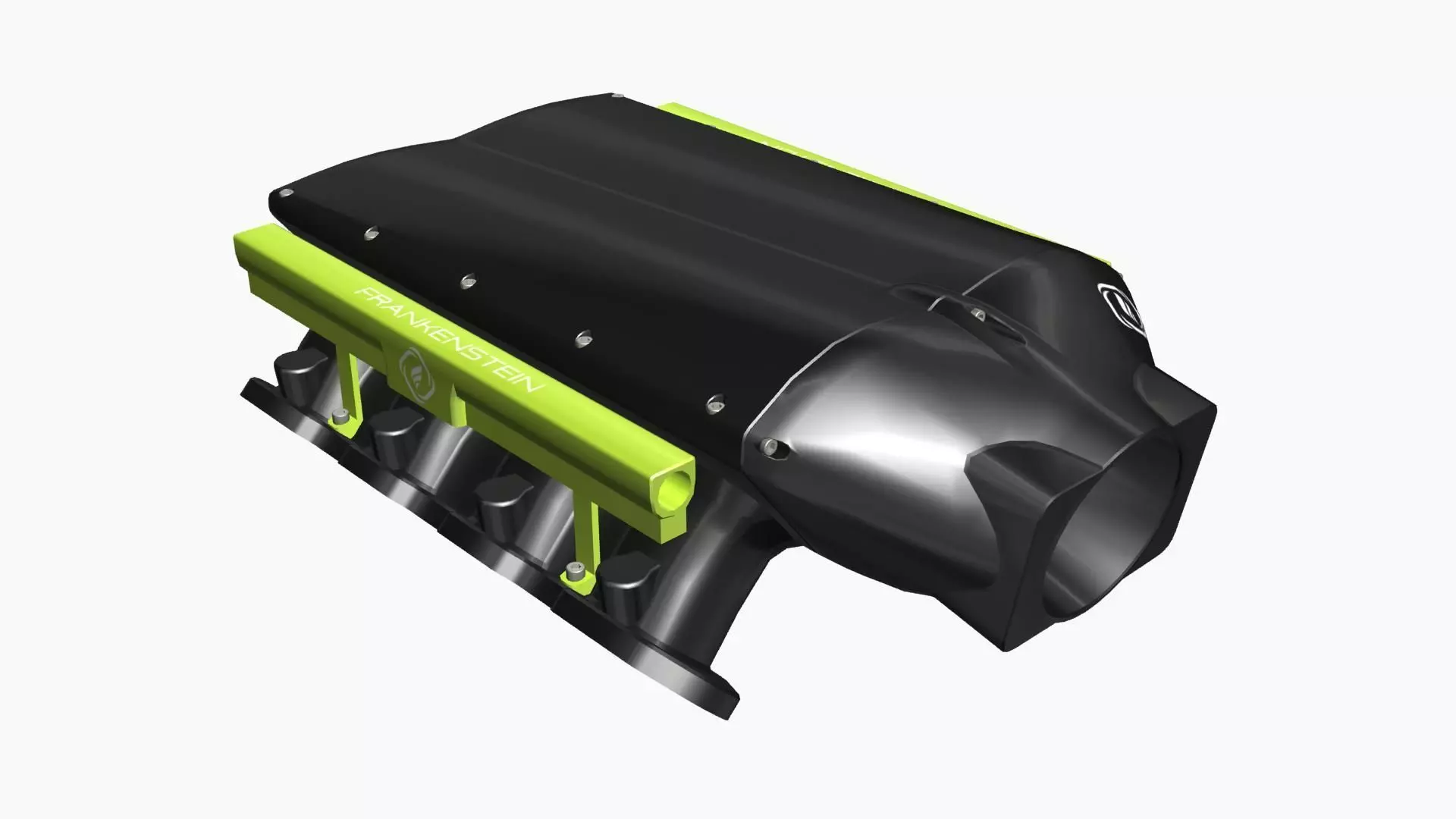 Frankenstein Low Pro billet intake manifold Low-poly 3D model_0
