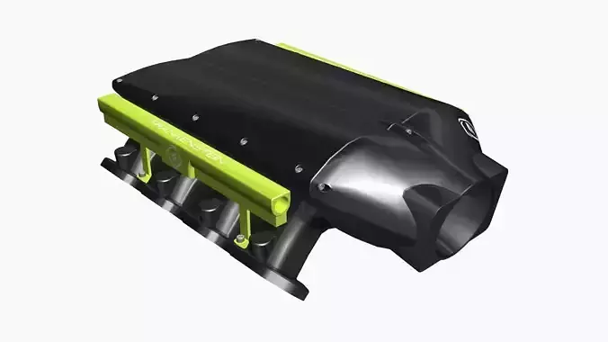 Frankenstein Low Pro billet intake manifold Low-poly 3D model
