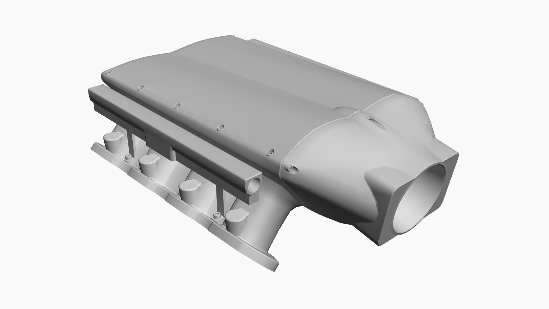 Frankenstein Low Pro billet intake manifold Low-poly 3D model_7