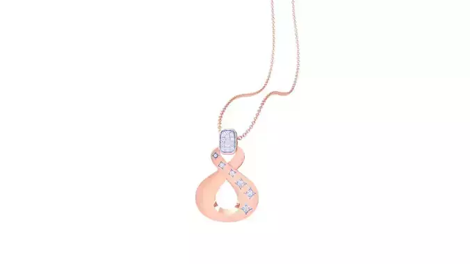 Infinity Light Weight Diamond Necklace renders 3dm stl details 
