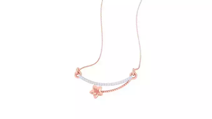 Flower Light Weight Diamond Necklace renders 3dm stl details 