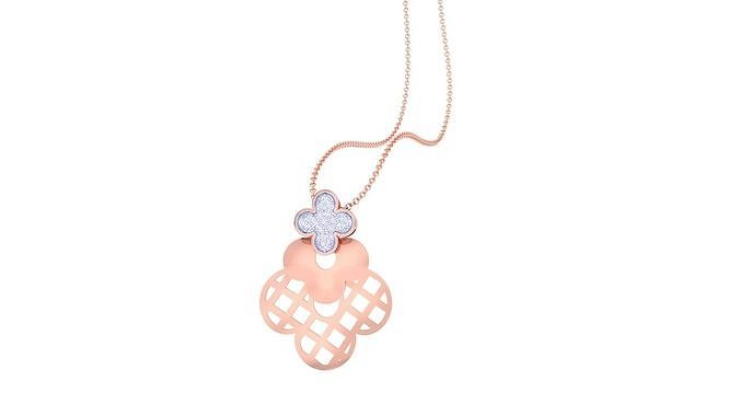Mesh Wire Light Weight Diamond Necklace renders 3dm stl details  3D print model