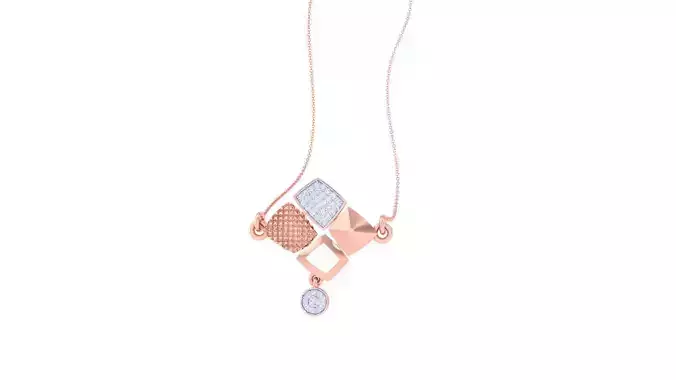 Square Set Light Weight Diamond Necklace renders 3dm stl