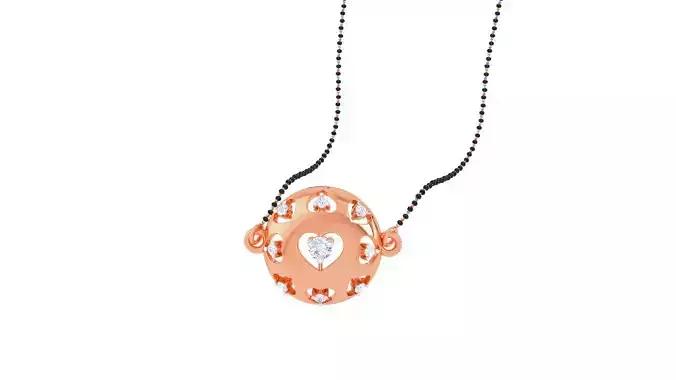 Heart Love Valentine Solitaire Diamond Necklace renders 3dm stl