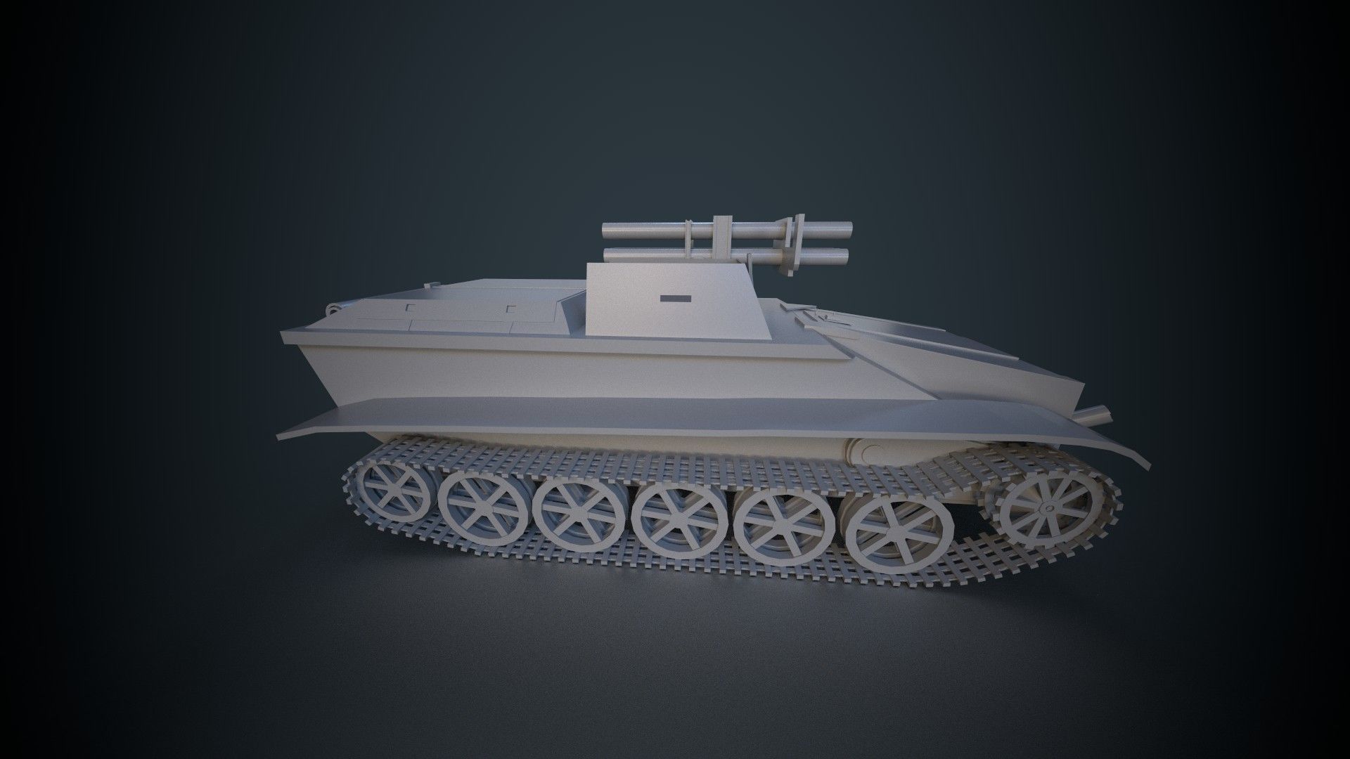 sdkfz301 Borgward IV panzerjager Wanze Tank destroyer Low-poly 3D model_5