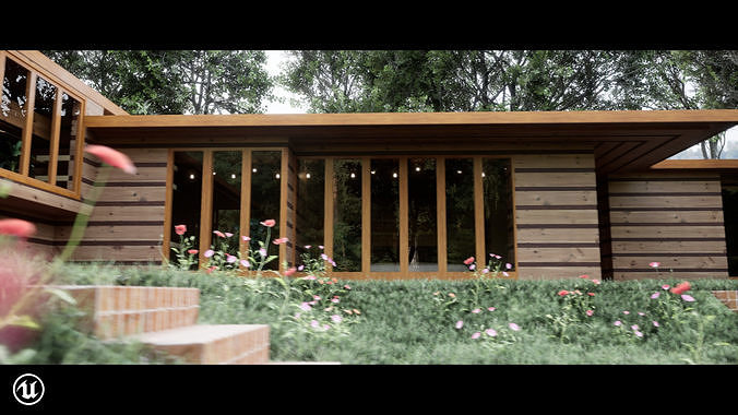 Jacobs House - Wright - the First Usonian Home 3D model 7