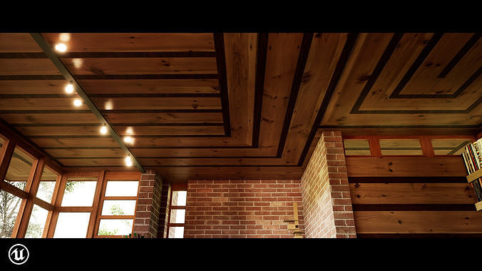 Jacobs House - Wright - the First Usonian Home 3D model 5
