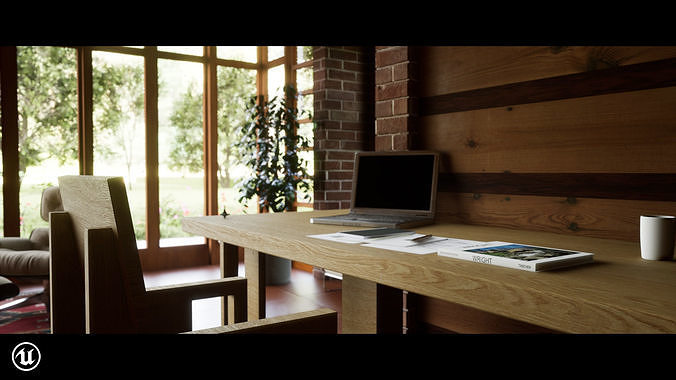 Jacobs House - Wright - the First Usonian Home 3D model 6