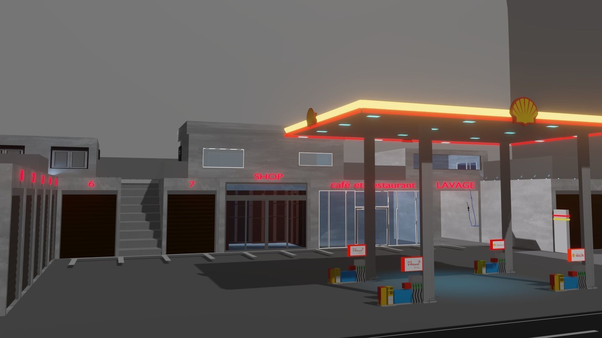 gas station  3D model_10
