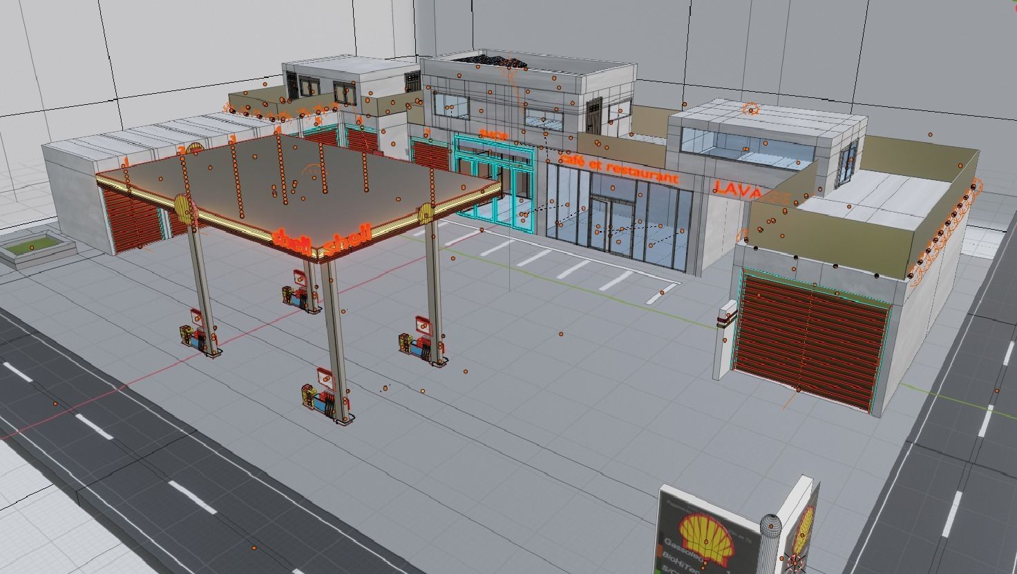 gas station  3D model_1
