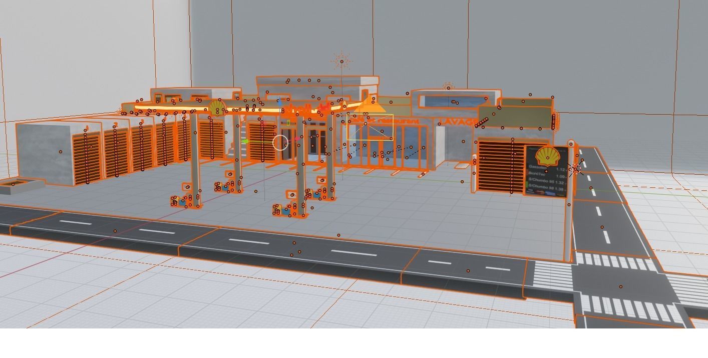 gas station  3D model_2